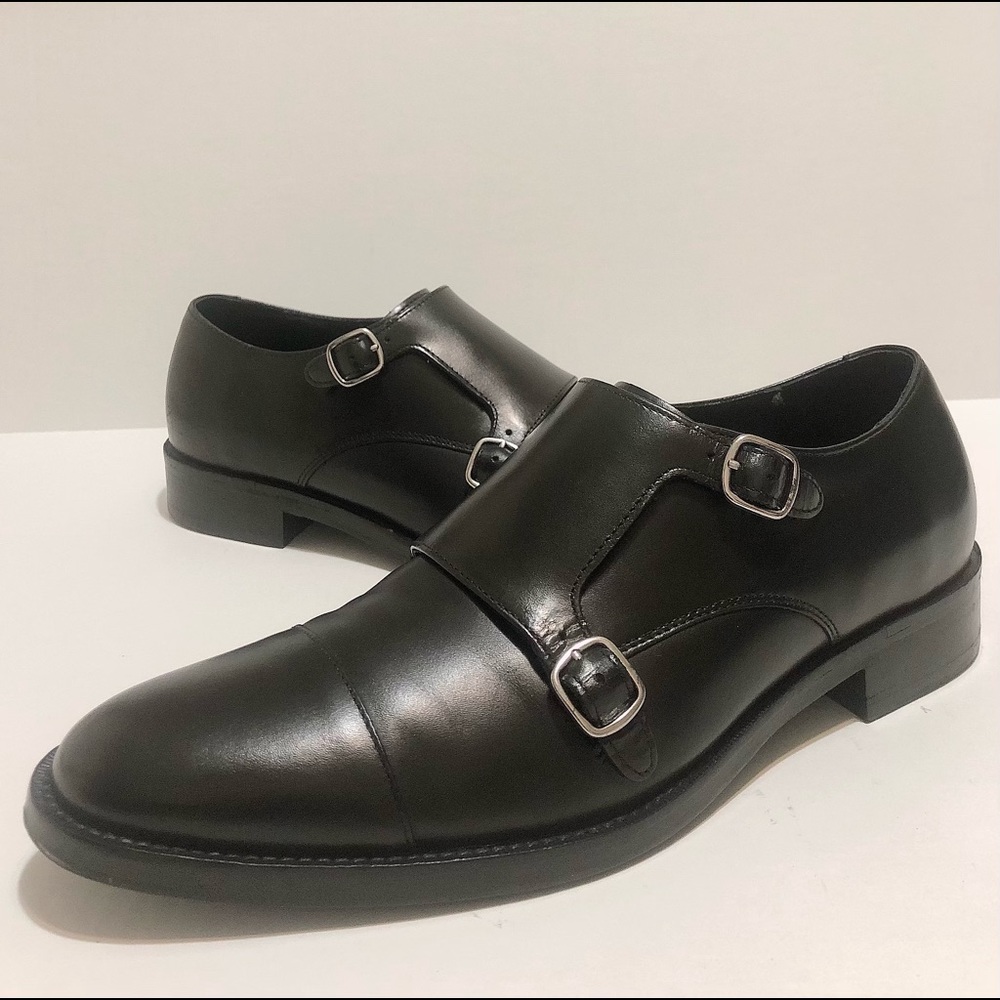 Cole Haan Grand Os Double Monkstrap Black Derbys Men’s Size 10 M